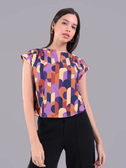 Oh Rare - Women Yellow Polyester Abstract Top