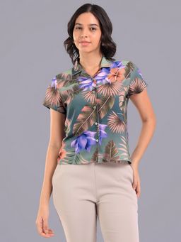 Oh Rare - Women Multi-Color Polyester Floral Shirt