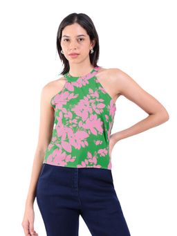 Oh Rare - Women Pink Polyester Floral Top