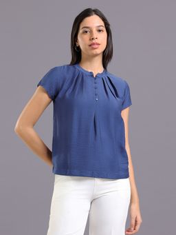 Oh Rare - Women Blue Polyester Solid Top