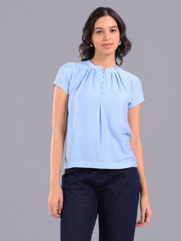 Oh Rare - Women Blue Polyester Solid Top