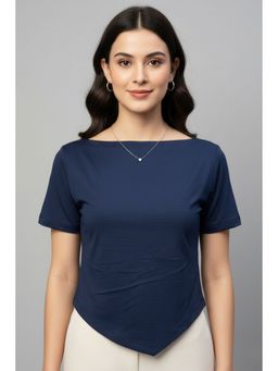 Oh Rare - Women Navy Blue Polyester Solid Top