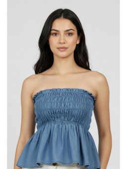 Oh Rare - Women Blue Polyester Solid Top