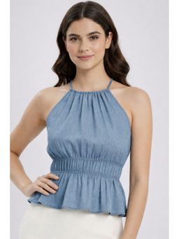 Oh Rare - Women Blue Polyester Solid Top