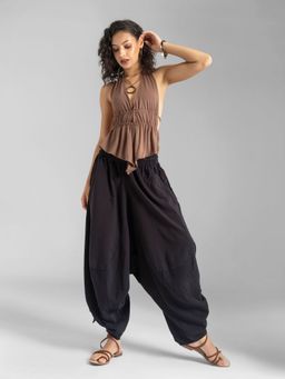 The Veshti Company - Black Cotton Parachute Bali Lounge Pants