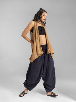 The Veshti Company - Navy Blue Cotton Parachute Bali Lounge Pants