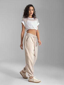 The Veshti Company - Off White Cotton Parachute Jogger Lounge Pants