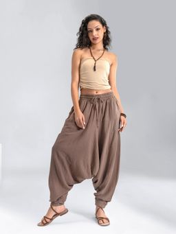 The Veshti Company - Brown Lightweight Breathable Cotton Harem Pants