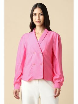 Allen Solly - Women Pink Textured Formal Top