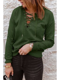 Errabelly - Women Green Cotton Solid Hoodie