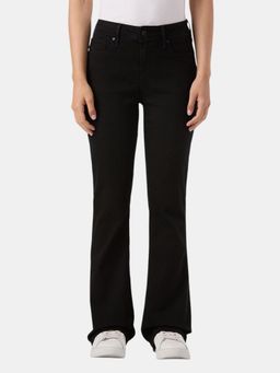 Pepe Jeans - Women Black Cotton Solid Tapered Jeans
