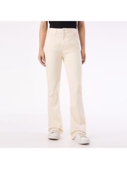 Pepe Jeans - Women White Cotton Blend Solid Flared Jeans
