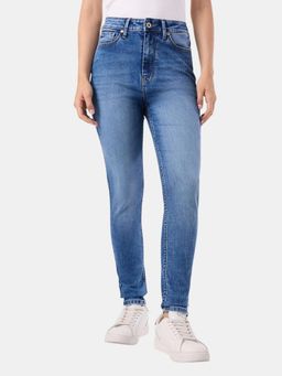 Pepe Jeans - Women Blue Polycotton Solid Skinny Jeans