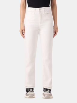 Pepe Jeans - Women Off White Cotton Solid Boyfriend Jeans