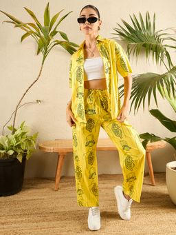 Uptownie - Yellow Printed Co-Ord (Set of 2)