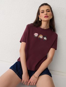 The Souled Store - Official Harry Potter: The Golden Trio Women Relaxed Fit T-Shirt