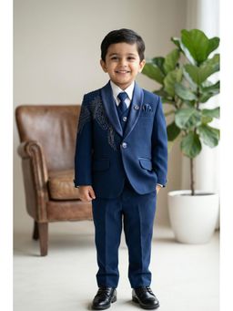 Lagorii - Blue Embroidered 5-Piece Suit Set