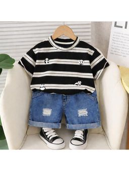 Googo Gaaga - Boys Cotton Panda Printed Half Sleeve T-shirt With Shorts