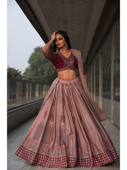 Neha Tarun - Mauve Lehenga with Blouse and Dupatta (Set of 3)