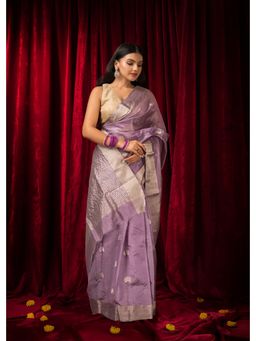 BEGUM BELIYA - Lilac Luxe Saree with Unstitched Blouse