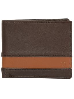 Titan - Solid Leather Bifold Wallet in Color Brown