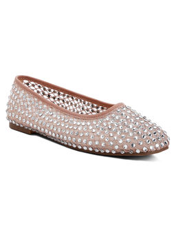 London Rag - Women Naked Rhinestone Ballerinas Pink