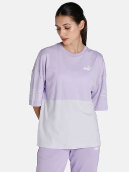 Puma - Power Colorblock Womens Purple T-shirt