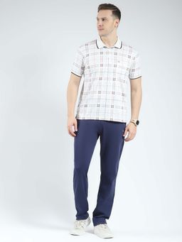 Monte Carlo - Men'S White Checkered Collar Neck Lower (Set of 2)