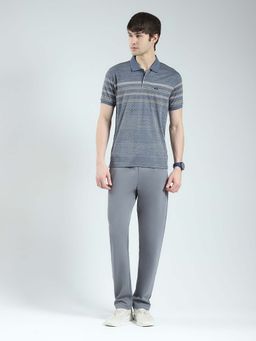 Monte Carlo - Men'S Grey Printed Collar Neck Lower (Set of 2)