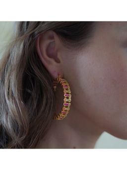 She Ela Jewel - Pink Orange Hashtag Xl Hoops Earrings