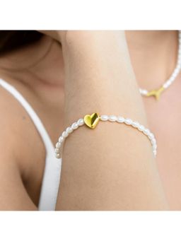 She Ela Jewel - White Bubble Heart Pearl Bracelet