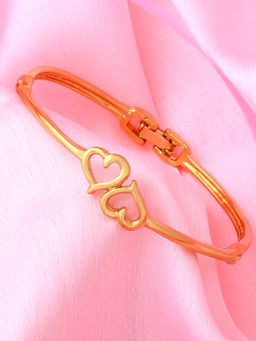 Estele - Gold Plated Bonded Heart Shape Design Bracelet For Women