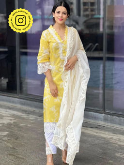 Roze - Zard Kurta (Set of 3)