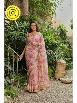 Roze - Varya Saree Set with Unstitched