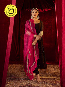 Roze - Meher Black Anarkali (Set of 3)
