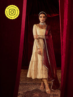 Roze - Sahiba Gold Anarkali (Set of 3)