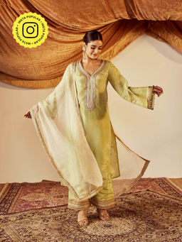 Roze - Sakina Green Kurta (Set of 3)