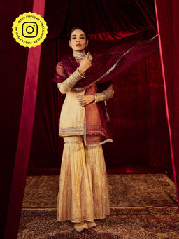 Roze - Sultana Gold Sharara (Set of 3)