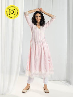 Roze - Aria Pink Kurta and Pant with Dupatta (Set of 3)