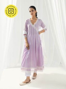 Roze - Aria Purple Kurta and Pant with Dupatta (Set of 3)