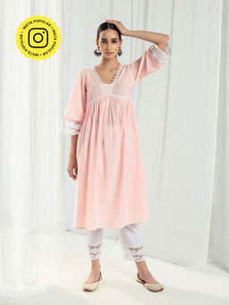 Roze - Aura Peach Kurta