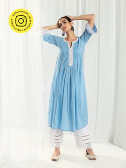 Roze - Iris Blue Kurta