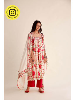 Roze - Mehak Chanderi Kurta (Set of 3)
