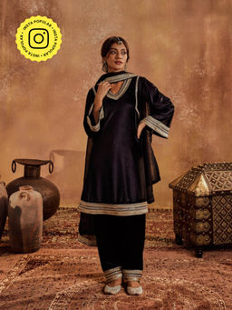 Roze - Aayat Dupatta- Black