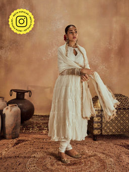 Roze - Anam White Dupatta