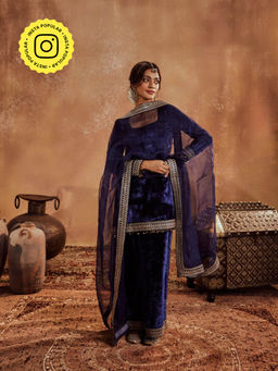 Roze - Mira Dupatta-Blue