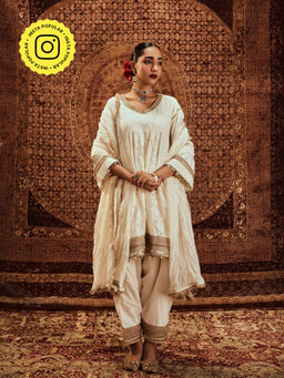 Roze - Saba Dupatta-White
