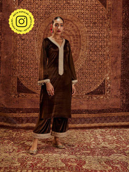 Roze - Nargis Brown Kurta & Palazzo (Set of 2)