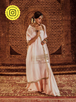 Roze - Sultana Pink Sleeveless Kurta with Sharara & Dupatta (Set of 3)