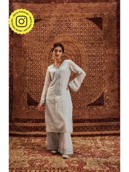 Roze - Nargis Silver Kurta with Palazzo (Set of 2)